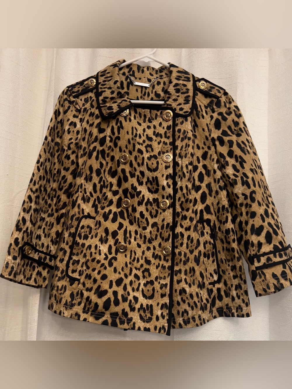 White House Black Market NWT Leopard Print Double-Breasted Jacket Size 8